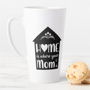 Tasse Latte Farmhouse Style Maison est là où Maman est - Fête 