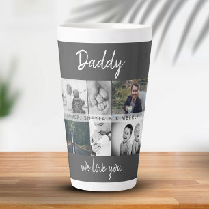 Tasse Latte Father with Kids and Family Dad Photo Collage