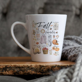 Tasse Latte Favoris tendance d'automne | Illustration aquarell