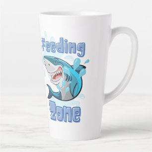 TASSE LATTE FEEDING ZONE SHARK, STYLE DE CARTOON
