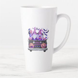 Tasse Latte Femme dans un pickup de gnomes d'Halloween