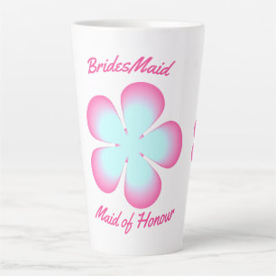 Tasse Latte Femme d'honneur Floral rose bleu