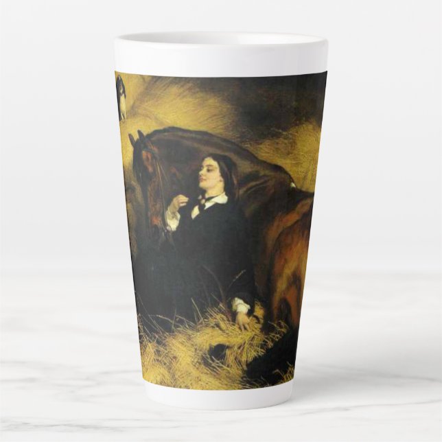 Tasse Latte Femme et Cheval (Devant)