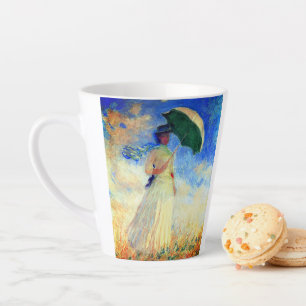 Tasse Latte Femme Monet avec un parasol face droit