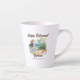 Tasse Latte Femmes Retraite Plage Thème Élégante Femme