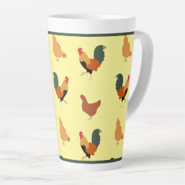 Tasse Latte Ferme de coqs et poules