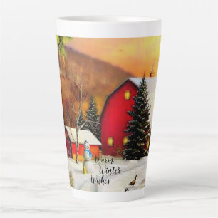 Tasse Latte Ferme d'hiver