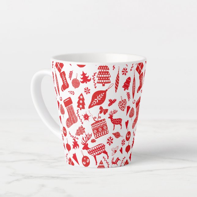 Tasse Latte Festival de Noël scandinave (Angle gauche)