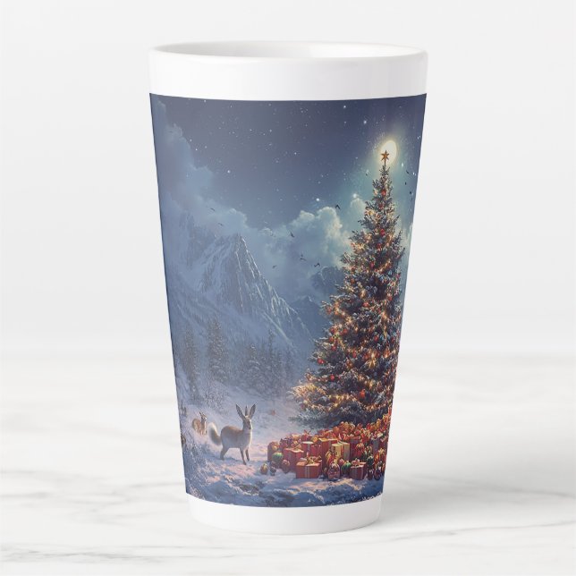 Tasse Latte Festive Christmas Tree with Cozy Winter Design gif (Devant)
