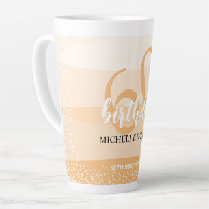 Tasse Latte Fête d'anniversaire d'été moderne en rose