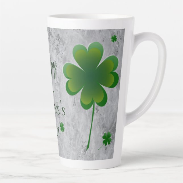 Tasse Latte Fête de la Saint-Patrick shamrock (Droite)
