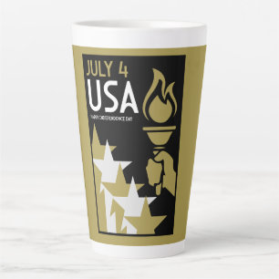 Tasse Latte Fête de l'Indépendance américaine