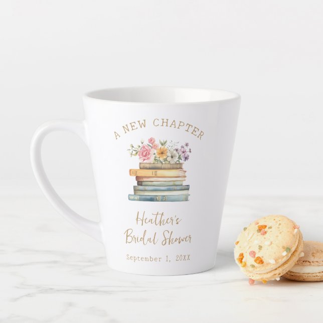 Tasse Latte Fête de Mariage des A New Chapter Books (En situation)