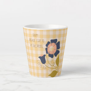 Tasse Latte Fête des Mères,Joyeuse Fête des Mères à Mon Modèle