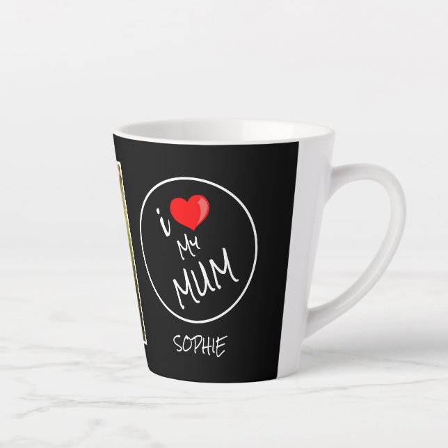 Tasse Latte Fête des mères, photo personnalisée (Droite)