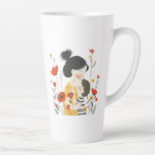Tasse Latte Fête des mères thème asiatique japonais Cadeau pou