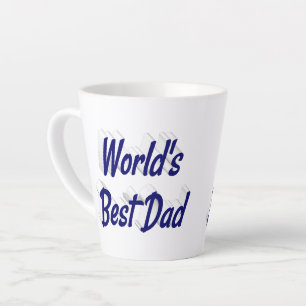Tasse Latte Fête des pères de texte 3d bleu foncé de meilleur