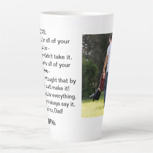 Tasse Latte Fête des pères personnalisable en latte de photo
