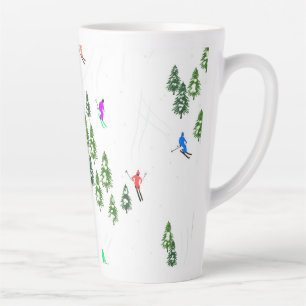 Tasse Latte Fête d'Illustration de ski alpin Freeride
