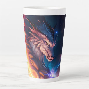 Tasse Latte Feu de nuit du paysage de dragon