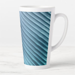 Tasse Latte Feuille Bleue Diagonale