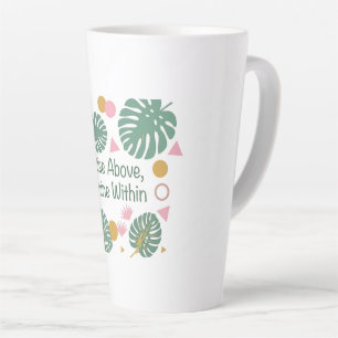 Tasse Latte Feuille de palmier tropicale Monstera Inspirante P