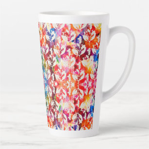 Tasse Latte Feuilles botaniques abstraites