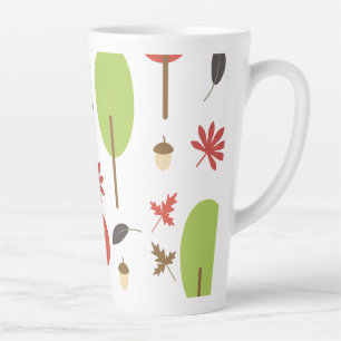 Tasse Latte Feuilles d'arbres de l'automne Gland Saisonnière