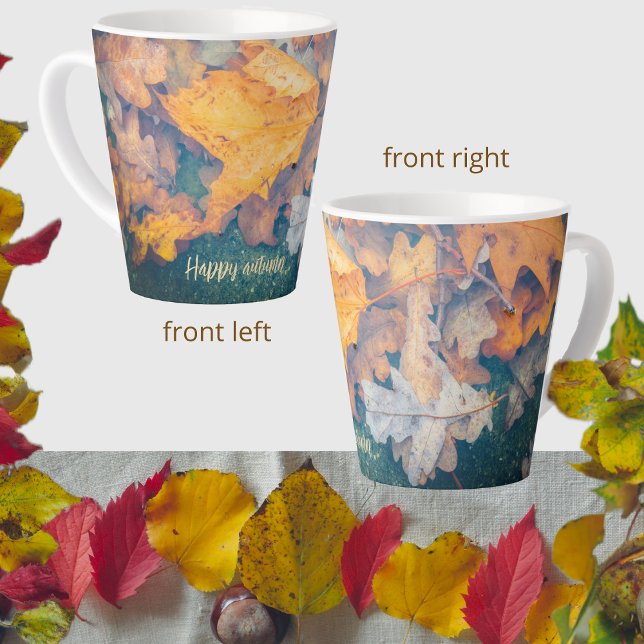 Tasse Latte Feuilles d'automne flottantes (Créateur téléchargé)