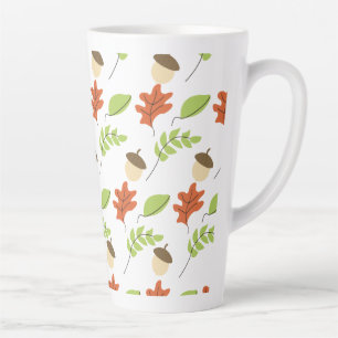 Tasse Latte Feuilles d'automne Gland Saisonnière