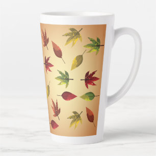 Tasse Latte Feuilles d'automne picturales