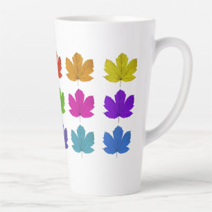 Tasse Latte Feuilles d'érable colorés