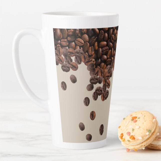 Tasse Latte Fèves de café (En situation)