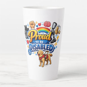 Tasse Latte Fier d'être handicapé – Conception graphique d'aut