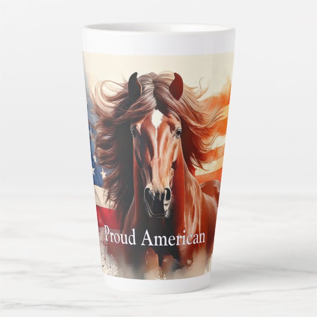 Tasse Latte Fière Cheval Américain (Devant)