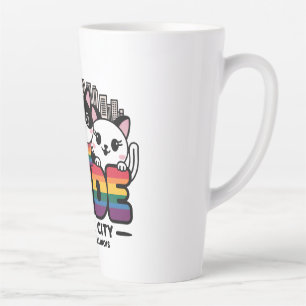 Tasse Latte Fierté de Chicago City Illinois USA Rainbow Flag