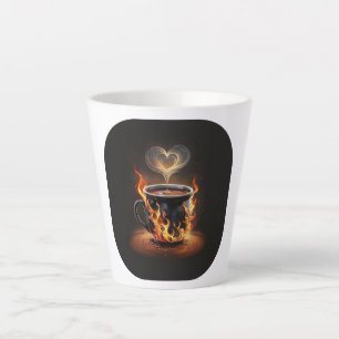 Tasse Latte Fiery Christmas Coffee Cup avec Heart Steam Art