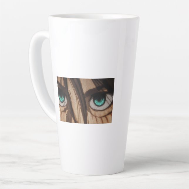 Tasse Latte Fight for Freedom | Eren-Inspired Quote Design (Angle gauche)