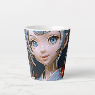 Tasse Latte Fille Anime en Porcelaine Rêveuse