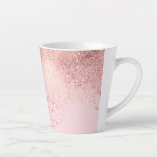 Tasse Latte Fille Blush Rose Or Sprayed Confetti Ombre
