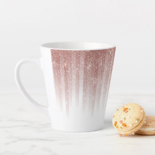 Tasse Latte Fille Glamour Rose Parties scintillant or Gradient