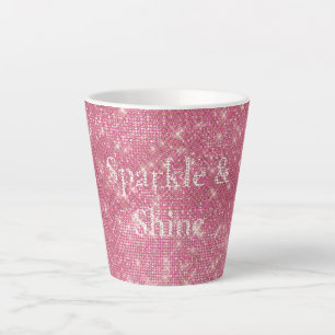 Tasse Latte Fille rose Glitzy Étincelle