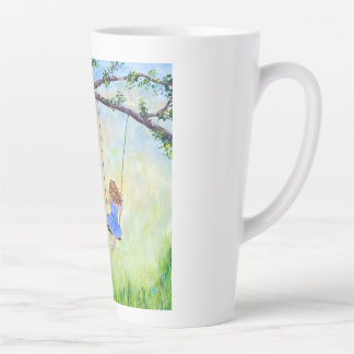 Tasse Latte Fille sur une balançoire