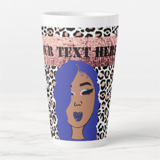 Tasse Latte Filles de Glam personnalisées Sassy Cheetah Print