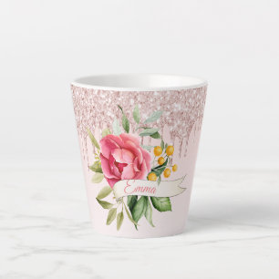 Tasse Latte Fils à rousse rose nom de gouttes