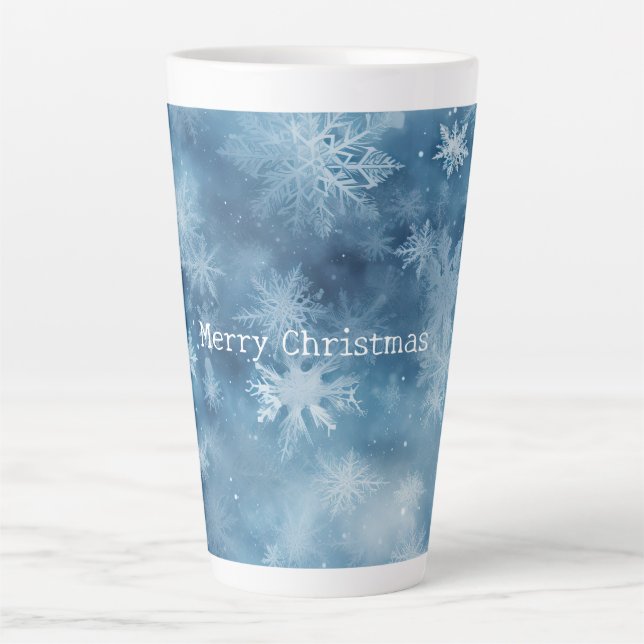 Tasse Latte Flambeaux blancs d'hiver Noël (Devant)