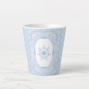 Tasse Latte Flèche de neige bleu glace