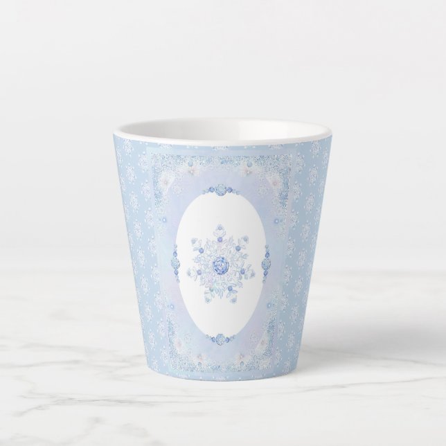 Tasse Latte Flèche de neige bleu glace (Devant)