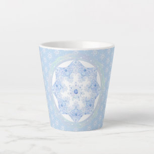 Tasse Latte Flèche de neige bleu glace