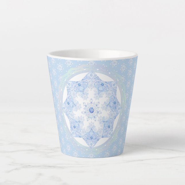 Tasse Latte Flèche de neige bleu glace (Devant)